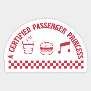 A certified Passenger Princess Sticker